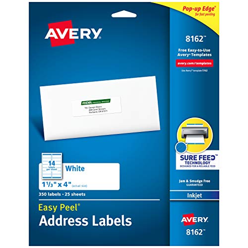 Product Cover Avery Address Labels with Sure Feed for Inkjet Printers, 1-1/3