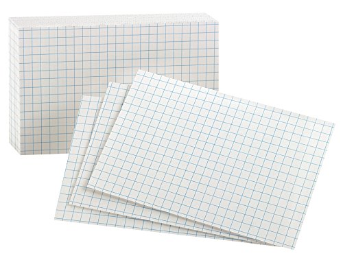 Product Cover Oxford Grid Design Index Cards, 3 x 5 Inches, White, 100 per pack (02035EE)