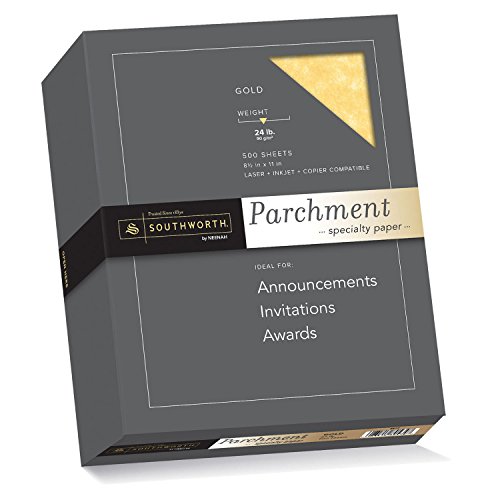 Product Cover Southworth Parchment Specialty Paper, 8.5 x 11 inches, 24 lb, Gold, 500 per Box (994C)