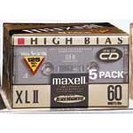 Product Cover Maxell 139858 60-Minute High Bias Standard Cassette Audio Tape - 5 Pack