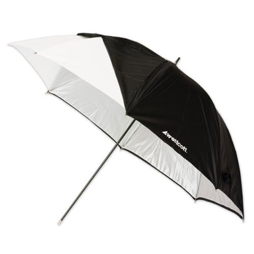 Product Cover Westcott 2016 45-Inch Optical White Satin with Removable Black Cover Umbrella