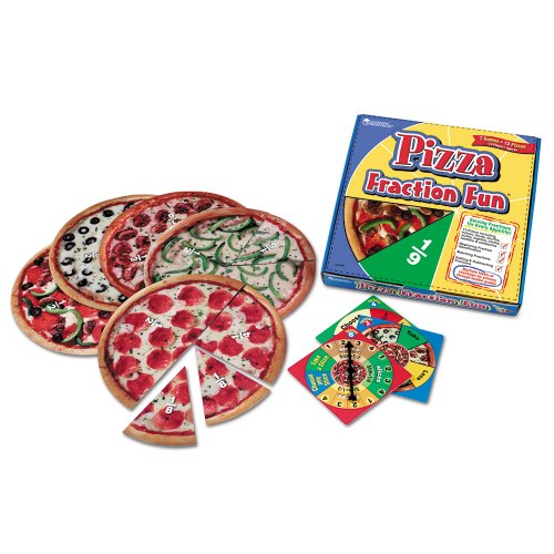 Product Cover Learning Resources Pizza Fraction Fun Game, 13 Fraction Pizzas, 16 Piece Game, Ages 6+