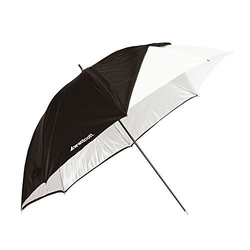 Product Cover Westcott 2012 32-Inch Optical White Satin with Removable Black Cover Umbrella