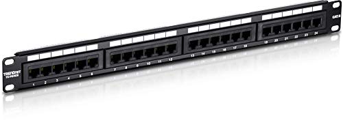 Product Cover TRENDnet 24-Port Cat6 Unshielded Wallmount or Rackmount Patch Panel, Compatible with Cat 3/4/5/5e/6 Cabling, TC-P24C6
