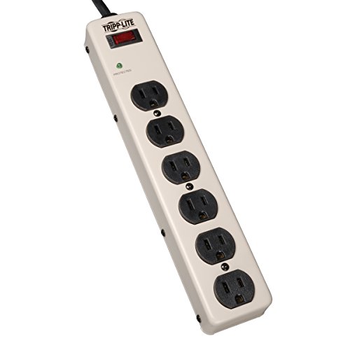 Product Cover Tripp Lite 6 Outlet Surge Protector Power Strip, 6ft Cord, Commercial-Grade, Metal, (PM6SN1)