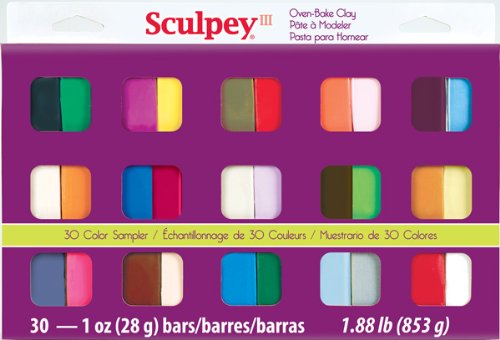 Product Cover Sculpey III Oven Bake Clay Sampler 1oz, 30/pkg