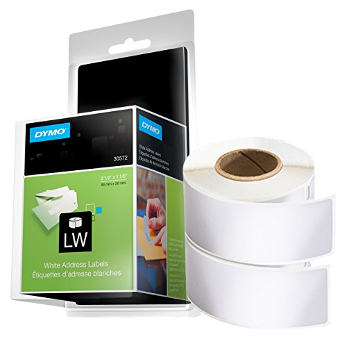 Product Cover DYMO Authentic LW Mailing Address Labels for LabelWriter Label Printers, White, 1-1/8'' x 3-1/2'', 2 rolls of 260 (30572)