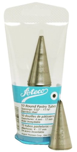 Product Cover Ateco 830 - 10 Piece Star Tube Set, Stainless Steel Pastry Tips, Sizes 0 - 9