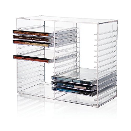 Product Cover Stackable Clear Plastic CD Holder - Holds 30 Standard CD Jewel Cases