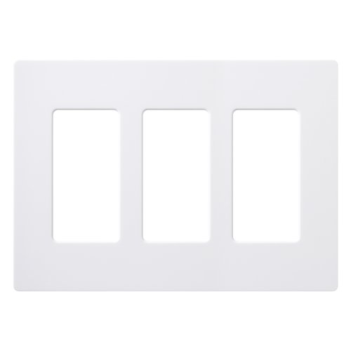 Product Cover Lutron Claro 3 Gang Decorator Wallplate, CW-3-WH, White