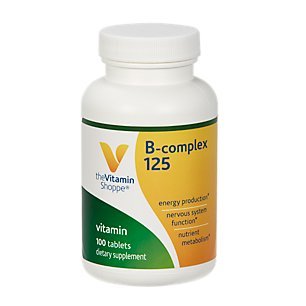 Product Cover BComplex 125 - Supports Energy Production, Nervous System Function Nutrient Metabolism - Excellent Source of B1, B2, B6, B12, Niacin, Folic Acid Biotin (100 Tablets) by The Vitamin Shoppe