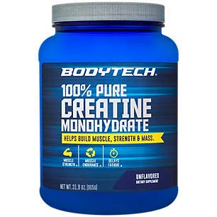 Product Cover 100 Pure Creatine Monohydrate Unflavored 5 GM/Serving Supports Muscle Strength Mass (32 Ounce Powder) by BodyTech