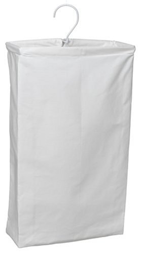 Product Cover Household Essentials 148 Hanging Cotton Canvas Laundry Hamper Bag | White