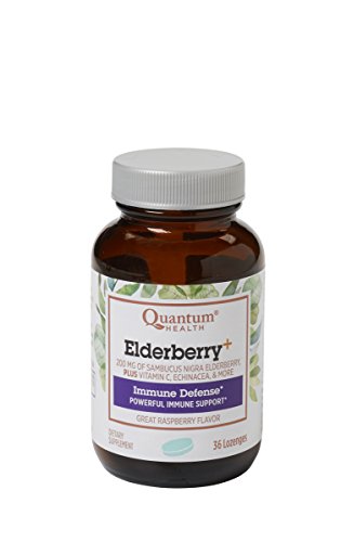 Product Cover Quantum Health Elderberry Lozenges, Raspberry Flavor w/ Herbals for Throat Comfort, Immune Support, Bagged, 36 Ct.