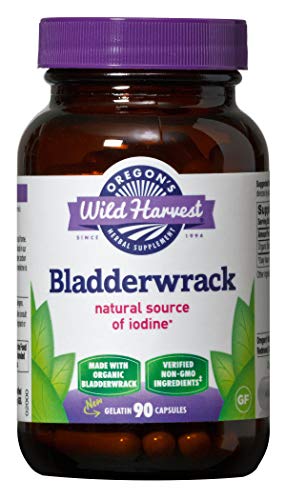 Product Cover Oregon's Wild Harvest Non-GMO Bladderwrack Non-GMO Capsules, Organic  Herbal Supplements (Packaging May Vary), 90 Count