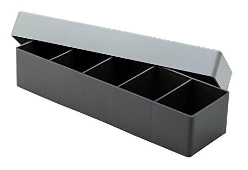 Product Cover Gepe 453502 5-Compartment Storage Box with Lid for 3mm Thick Slide Mounts, Grey
