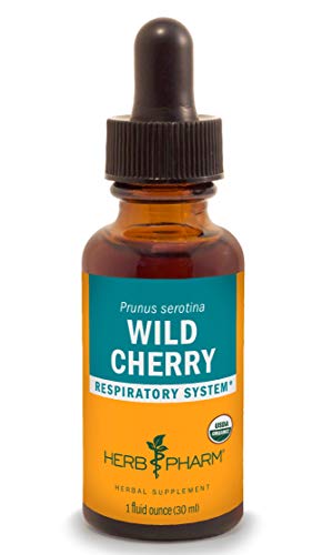 Product Cover Herb Pharm Certified Organic Wild Cherry Bark Liquid Extract for Respiratory Support - 1 Ounce
