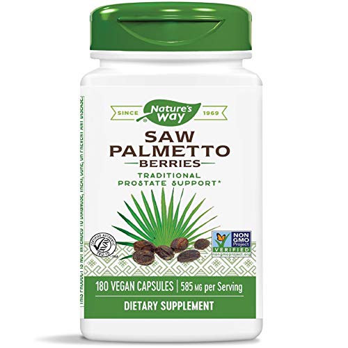 Product Cover Nature's Way Saw Palmetto Berries, 585 mg, Non-GMO & Gluten Free, Prostate Supplement, 180 Capsules
