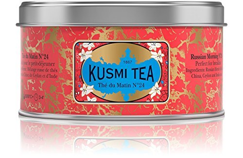 Product Cover Kusmi Tea - Russian Morning N°24 - Russian Black Tea Blend Made with Chinese and Ceylon Black Tea - 4.4oz of All Natural, Premium Loose Leaf Black Tea Blend in Eco-Friendly Metal Tin (50 Servings)