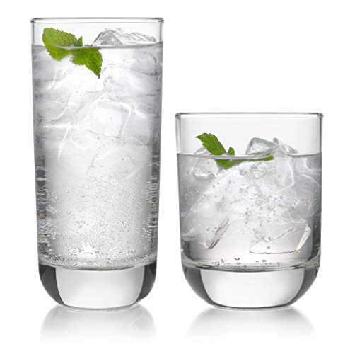 Product Cover Libbey Polaris 16-Piece Tumbler and Rocks Glass Set, Clear