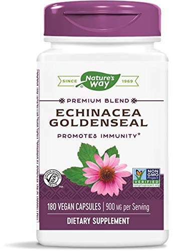 Product Cover Nature's Way Echinacea - Goldenseal, 900 mg Echinacea 7 herb blend per serving, Non-GMO Project Verified, 180 Vegetarian Capsules