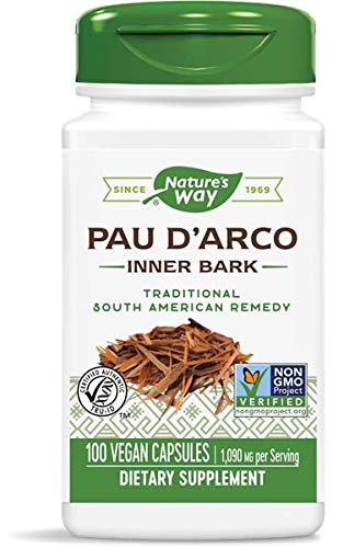 Product Cover Nature's Way Premium Herbal Pau d'Arco Inner Bark, 1,090 mg per serving, Dietary Supplement, 100 Vegan Capsules (Packaging May Vary)