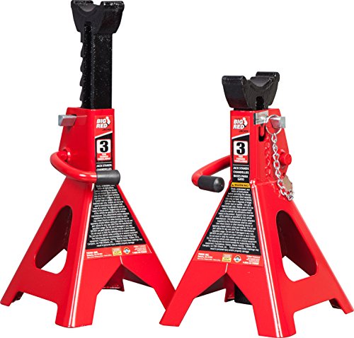 Product Cover Torin Big Red Steel Jack Stands: Double Locking, 3 Ton Capacity, 1 Pair