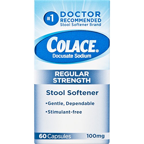 Product Cover Colace Regular Strength Stool Softener 100 mg Capsules 60 Count Docusate Sodium Stool Softener for Gentle Dependable Relief