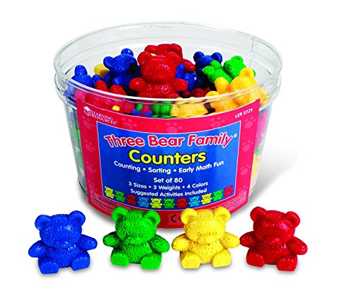 Product Cover Learning Resources Bear Counters Set, Counting, Color & Sorting Toy, Set of 80, Ages 3+