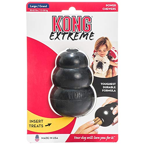 Product Cover KONG - Extreme Dog Toy - Toughest Natural Rubber, Black - Fun to Chew, Chase and Fetch - For Large Dogs