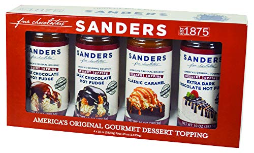 Product Cover Sanders Sundae Best Gourmet Dessert Topping Gift Box - All-Natural, 4 Flavor Assortment, 40 Ounce (Pack of 1)