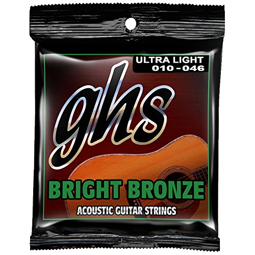 Product Cover GHS Strings BB10U Bright Bronze, 80/20 Copper-Zinc Alloy, Acoustic Guitar Strings, Ultra Light (.010-.046)