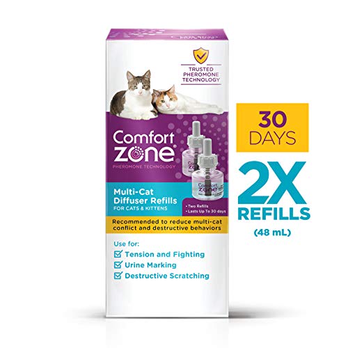 Product Cover Comfort Zone Diffuser Kit for Cat Calming | MultiCat Calming Formula | Refill Only, 2 Pack