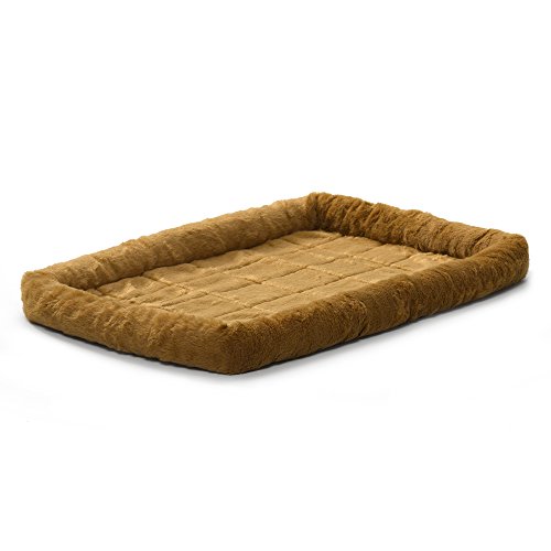 Product Cover 48L-Inch Cinnamon Dog Bed or Cat Bed w/ Comfortable Bolster | Ideal for Extra Large Dog Breeds & Fits a 48-Inch Dog Crate | Easy Maintenance Machine Wash & Dry | 1-Year Warranty