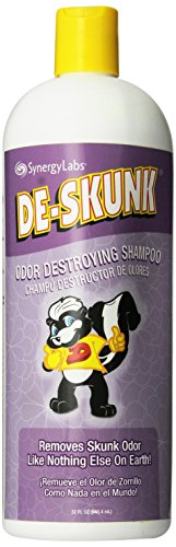 Product Cover De-Skunk Odor Destroying Shampoo - Formulated with World's Most Powerful De-Greasers to Remove Skunk Odor, Guaranteed - Only Skunk Shampoo You Need - Keep On Hand for Emergencies (32 oz.)