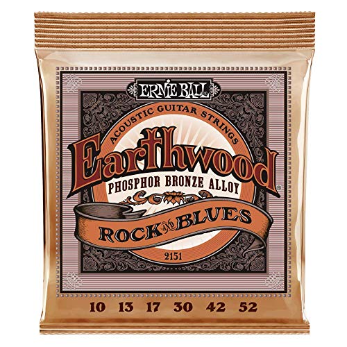 Product Cover Ernie Ball Earthwood Phosphor Bronze Rock & Blues (10-52 w/plain G) Acoustic Guitar Strings (P02151)