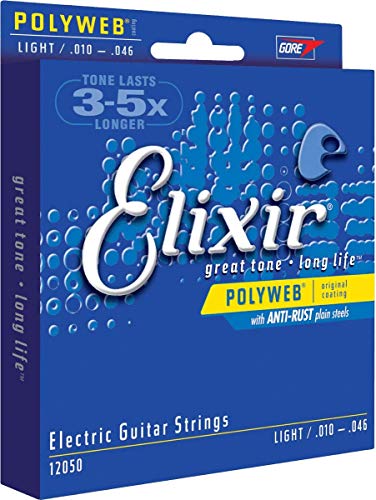Product Cover Elixir Strings Electric Guitar Strings w POLYWEB Coating, Light (.010-.046)