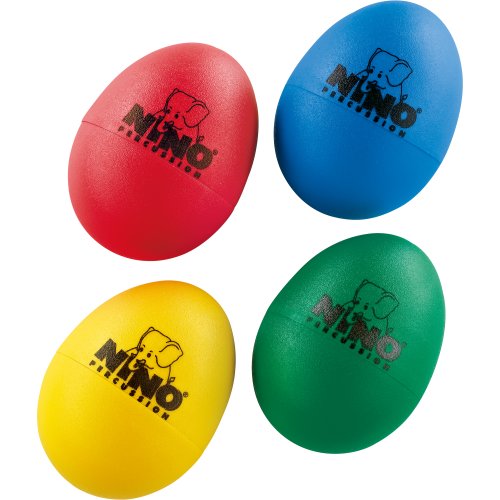 Product Cover Nino Percussion Plastic Egg Shaker Set, 4 Pieces - For Classroom Music or Playing at Home, 2-YEAR WARRANTY (NINOSET540)