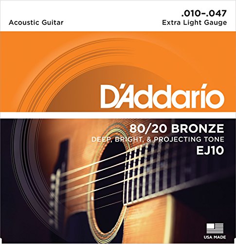 Product Cover D'Addario EJ10 Bronze Acoustic Guitar Strings, Extra Light, 10-47