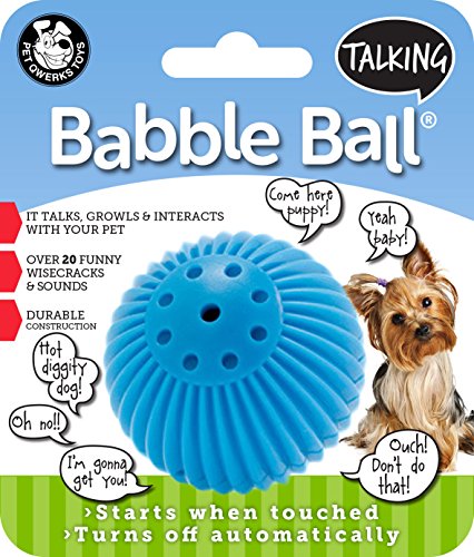 Product Cover Pet Qwerks Talking Babble Ball Interactive Dog Toys - Wisecracks & Makes Funny Sounds, Electronic Talking Treat Ball that Talks & Makes Noise - Avoids Boredom & Keeps Active | For Small Dogs & Puppies