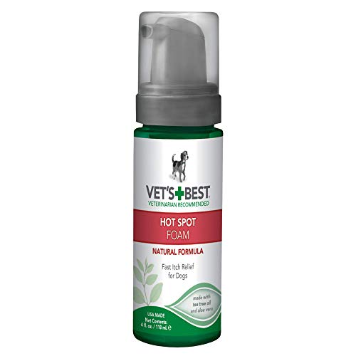 Product Cover Vet's Best Hot Spot Foam for Dogs | Soothes Dog Dry Skin | Relieves the Urge to Itch, Lick, and Scratch | No-Sting and Alcohol Free | 4 Ounces