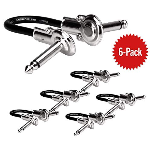 Product Cover Hosa IRG600.5 Guitar Patch Cable Low Profile Right Angle 6 Pack - (6 Inches) (Black) (Angled)