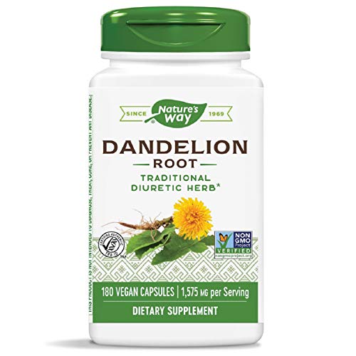 Product Cover Nature's Way Dandelion Root; 1,575 mg per Serving, Non-GMO Project Verified Gluten Free Vegetarian; 180 Count