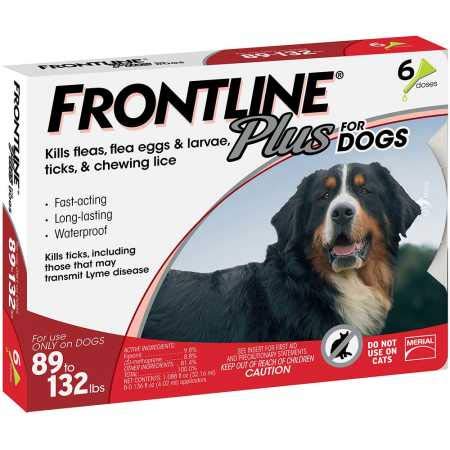 Product Cover Frontline Plus for Dogs Extra Large Dog (89 to 132 pounds) Flea and Tick Treatment, 6 Doses