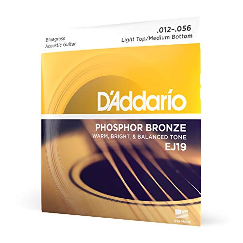 Product Cover D'Addario Phosphor Bronze Acoustic Guitar Strings, Bluegrass, 12-56 (EJ19)