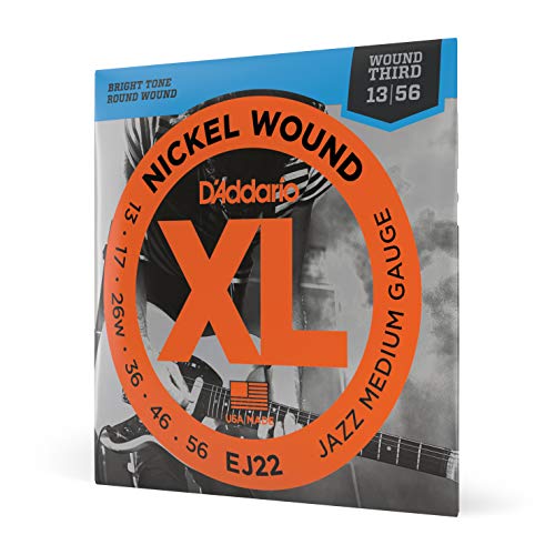 Product Cover D'Addario Nickel Wound Electric Guitar Strings, 1-Pack, Jazz Medium, 13-56
