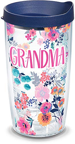 Product Cover Tervis 1314919 Grandma Dainty Floral Insulated Tumbler with Wrap and Lid, 16 oz - Tritan, Clear