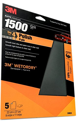 Product Cover 3M Wetordry Sandpaper, 32023, 1500 Grit, 9 in x 11 in, 5 per pack