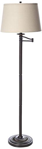Product Cover Kenroy Home 32215CBZ Riverside Swing Arm Floor Lamp, 59 Inch Height, 24 Inch Extension, Copper Bronze