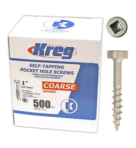 Product Cover Kreg SPS-C1-500 Pocket Hole Screws 1-Inch #7 Coarse Pan-Head 500ct